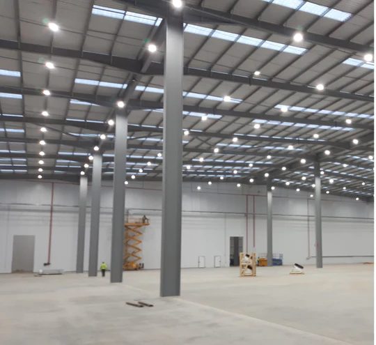 LED high bays installed in the Farm Foods distribution centre