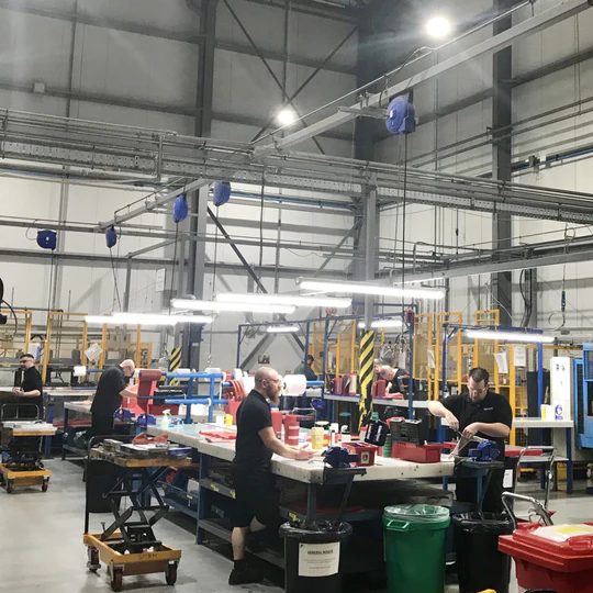LED battens over the Meggitt Aerospace production floor