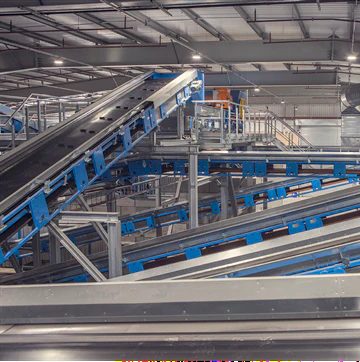 LED high bays over the conveyors at the Oakleaf waste facility