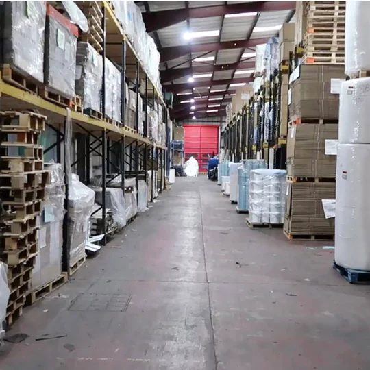 LED high bays over the racking at Wiper Supplies